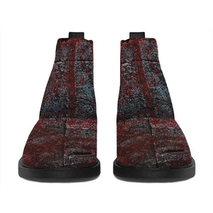 Bloody Room Print Flat Ankle Boots