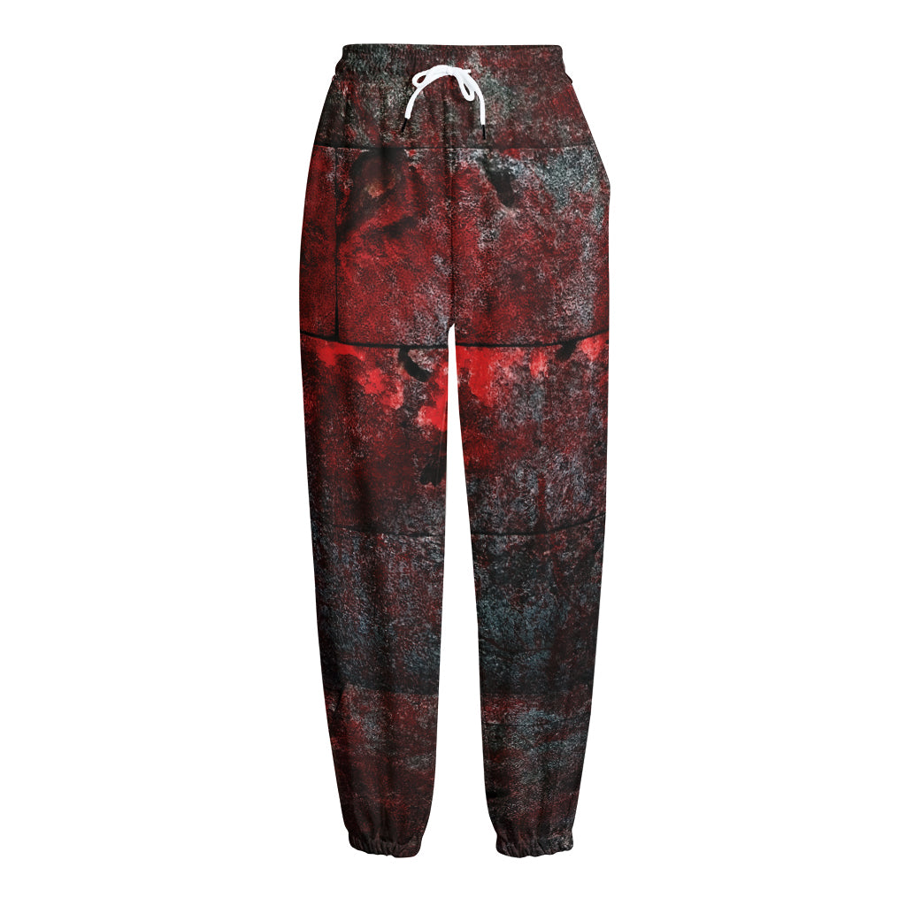 Bloody Room Print Fleece Lined Knit Pants