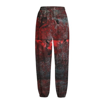 Bloody Room Print Fleece Lined Knit Pants