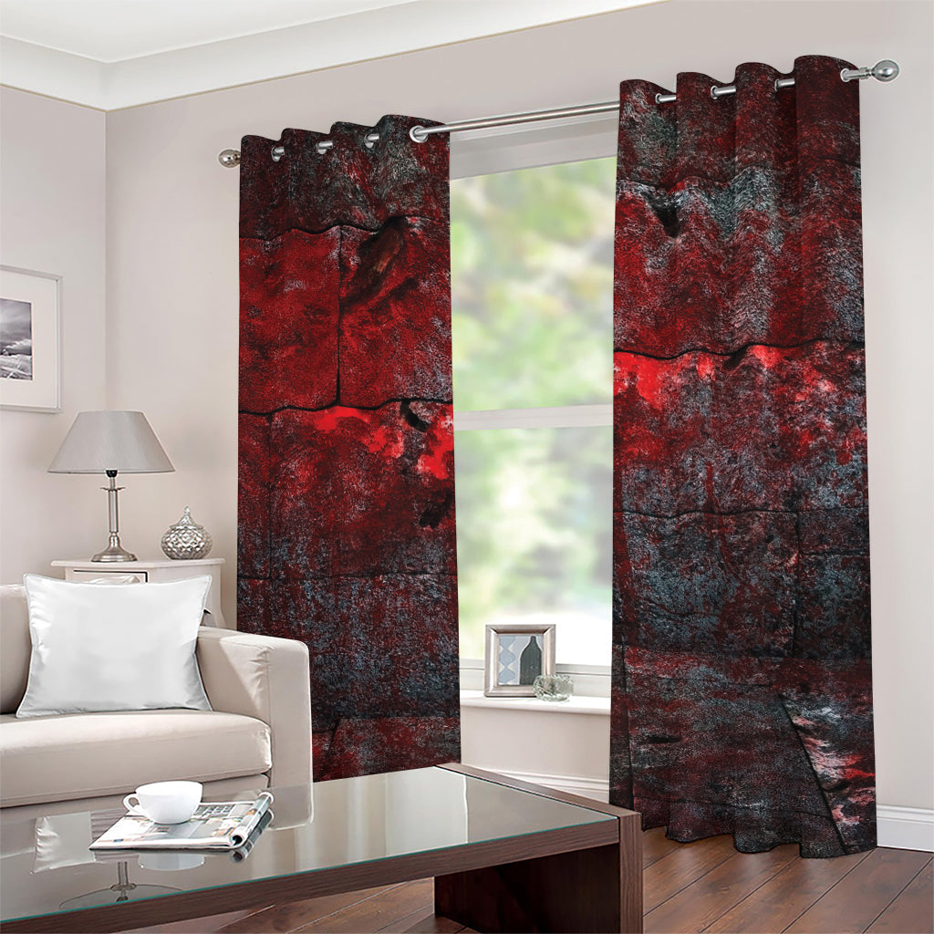 Bloody Room Print Grommet Curtains