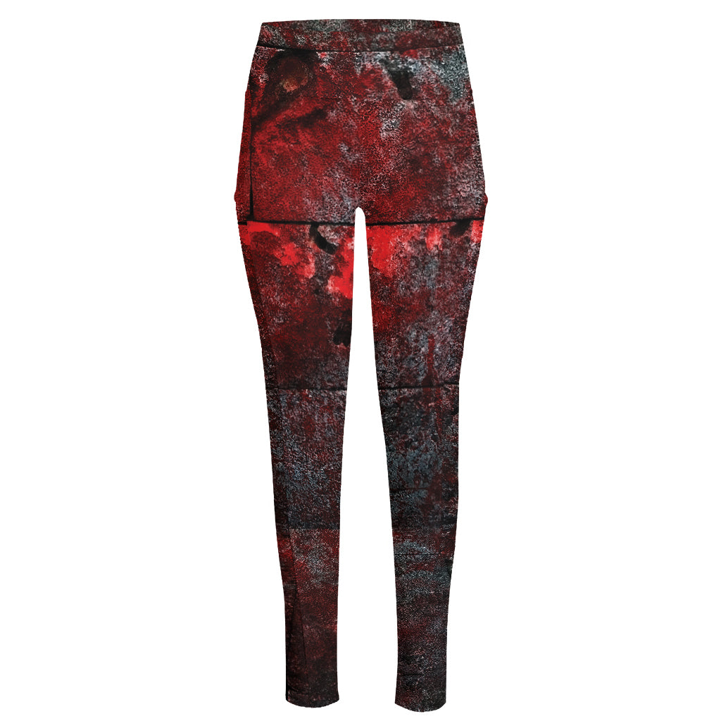 Bloody Room Print High-Waisted Pocket Leggings