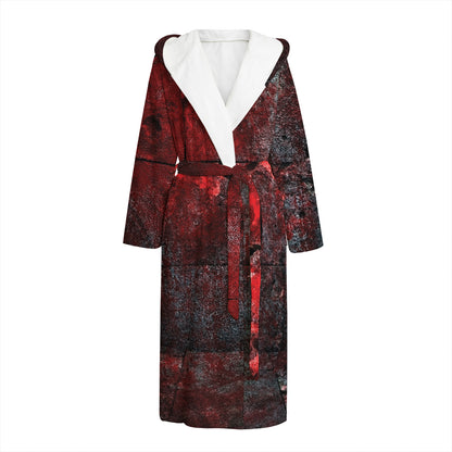 Bloody Room Print Hooded Bathrobe
