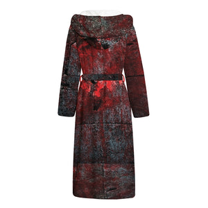 Bloody Room Print Hooded Bathrobe