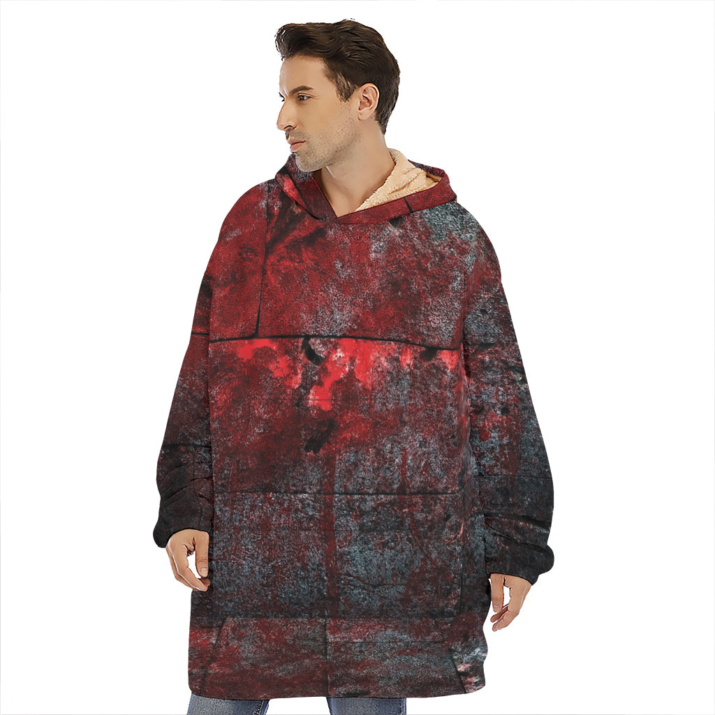 Bloody Room Print Hoodie Blanket