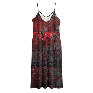 Bloody Room Print Jersey Midi Cami Dress