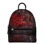 Bloody Room Print Leather Backpack