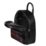 Bloody Room Print Leather Backpack