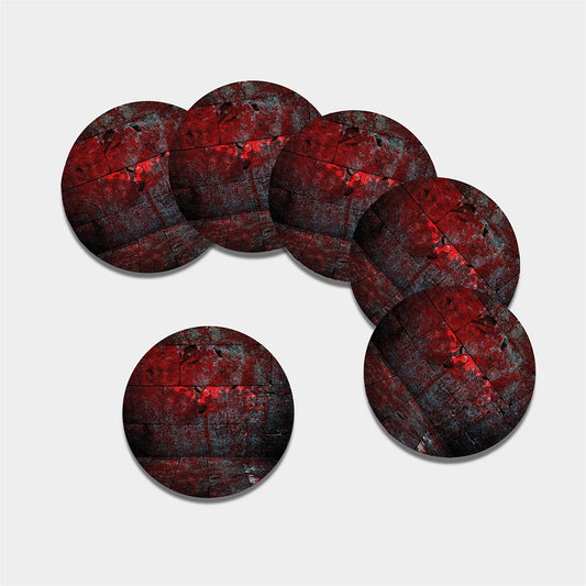 Bloody Room Print Leather Coaster Set