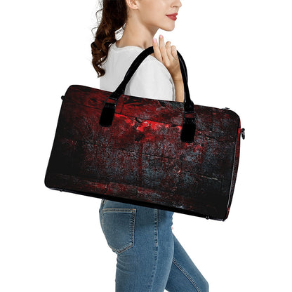 Bloody Room Print Leather Duffle Bag