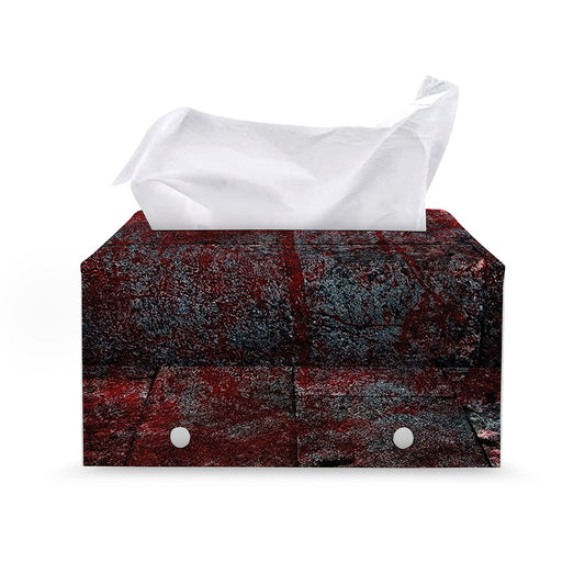 Bloody Room Print Leather Tissue Box Cover