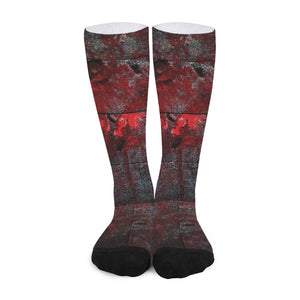 Bloody Room Print Long Socks