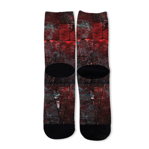 Bloody Room Print Long Socks