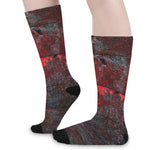 Bloody Room Print Long Socks