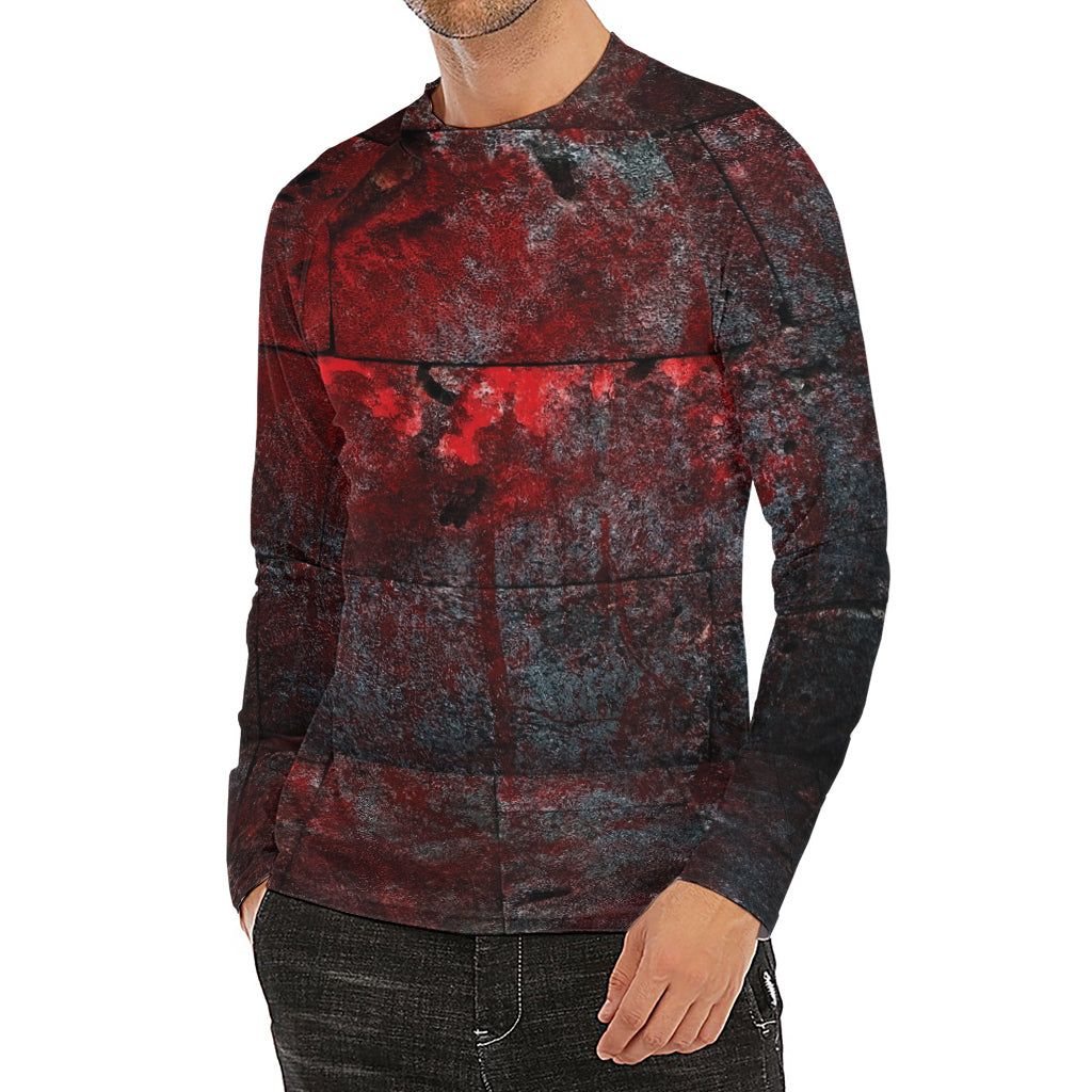 Bloody Room Print Men's Long Sleeve Rash Guard
