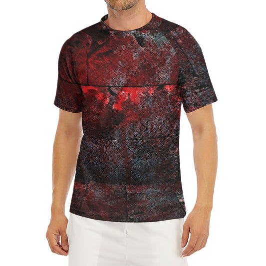 Bloody Room Print Men's Short Sleeve Rash Guard