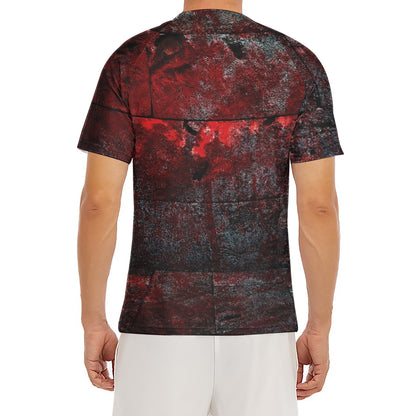 Bloody Room Print Men's Short Sleeve Rash Guard