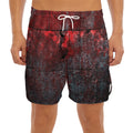 Bloody Room Print Men's Split Running Shorts