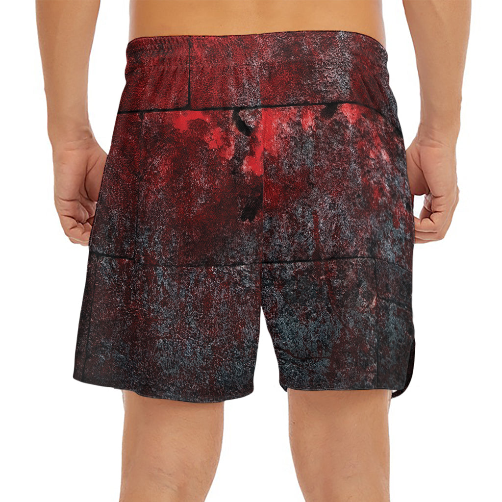 Bloody Room Print Men's Split Running Shorts