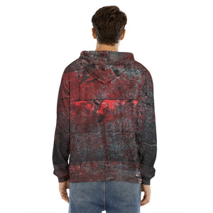 Bloody Room Print Men's Velvet Pullover Hoodie