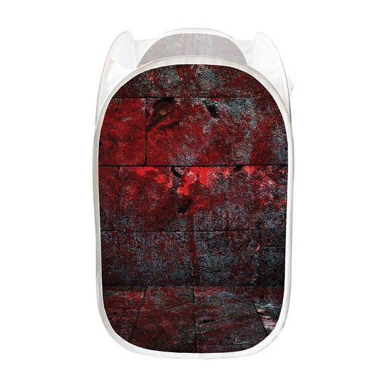 Bloody Room Print Mesh Laundry Hamper