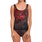 Bloody Room Print One Piece Swimsuit