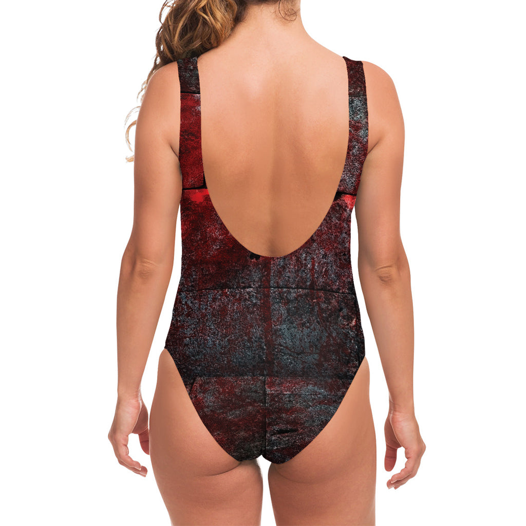 Bloody Room Print One Piece Swimsuit