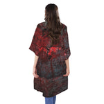 Bloody Room Print Open Front Beach Cover Up