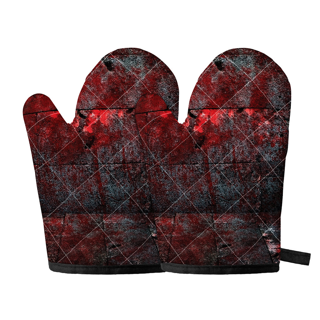Bloody Room Print Oven Mitts