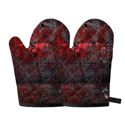 Bloody Room Print Oven Mitts