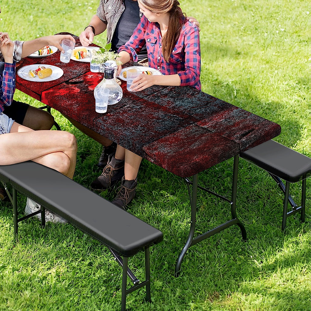 Bloody Room Print Picnic Table Cover