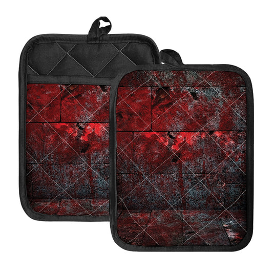 Bloody Room Print Pot Holders With Pocket