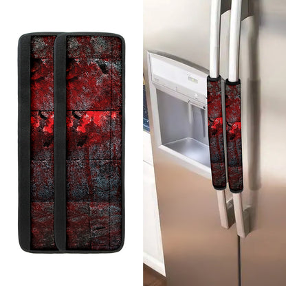 Bloody Room Print Refrigerator Handle Covers