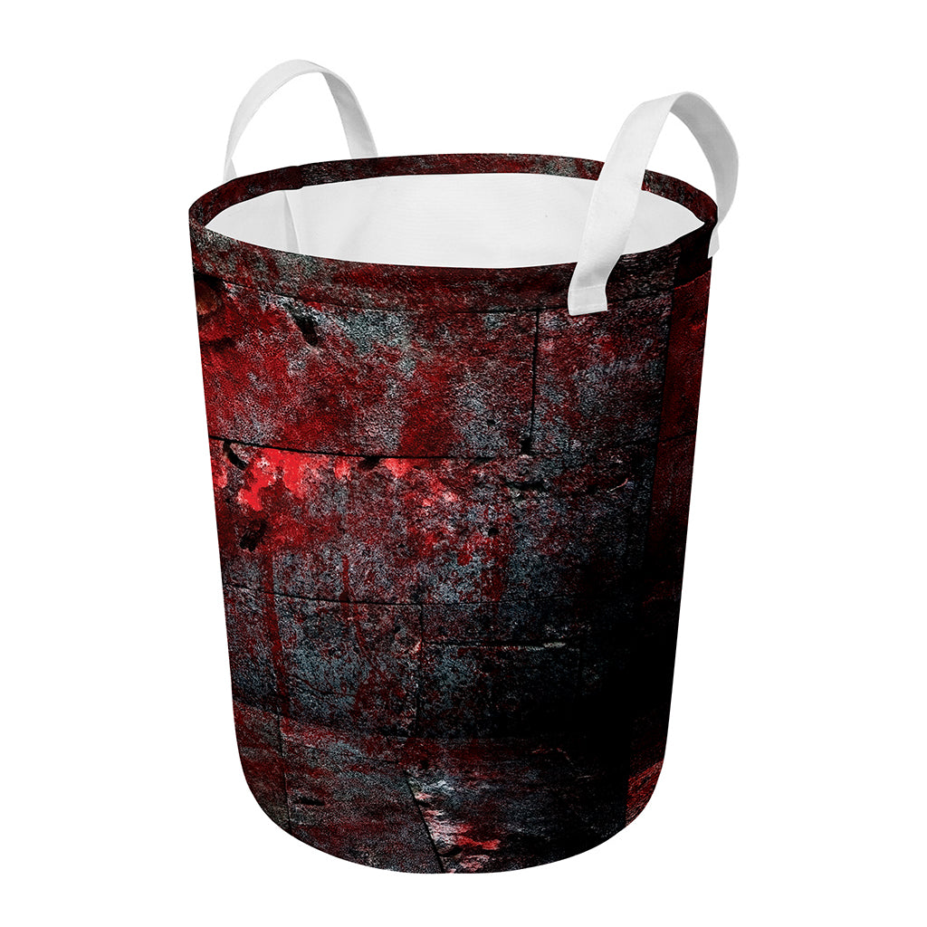 Bloody Room Print Round Laundry Basket