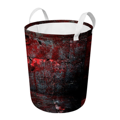 Bloody Room Print Round Laundry Basket