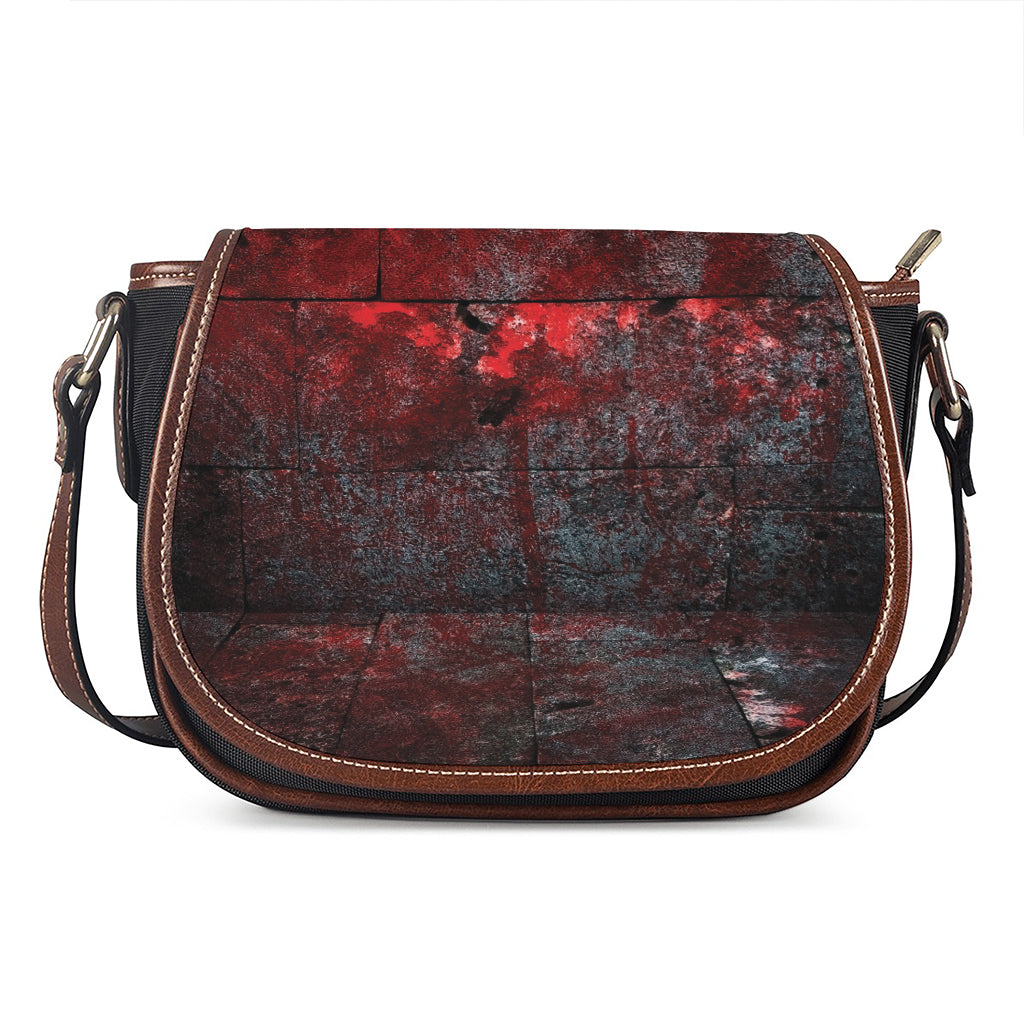 Bloody Room Print Saddle Bag