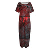 Bloody Room Print Short Sleeve Long Nightdress