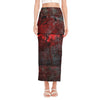 Bloody Room Print Side Slit Maxi Skirt