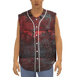 Bloody Room Print Sleeveless Baseball Jersey