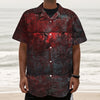 Bloody Room Print Textured Short Sleeve Shirt