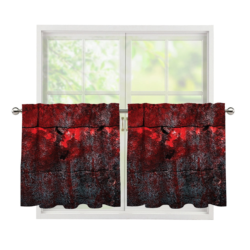 Bloody Room Print Tier Curtains