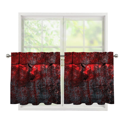 Bloody Room Print Tier Curtains