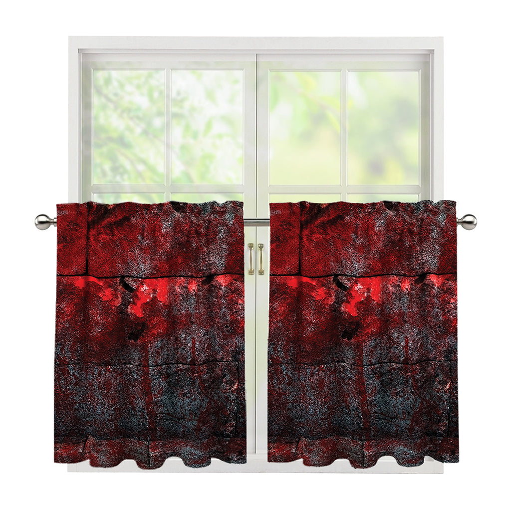 Bloody Room Print Tier Curtains