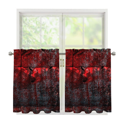 Bloody Room Print Tier Curtains