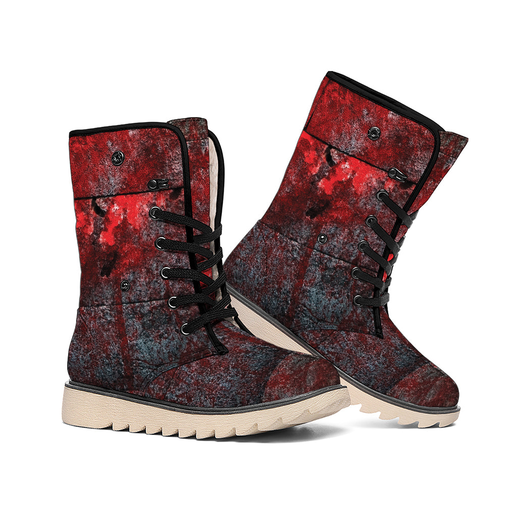 Bloody Room Print Winter Boots