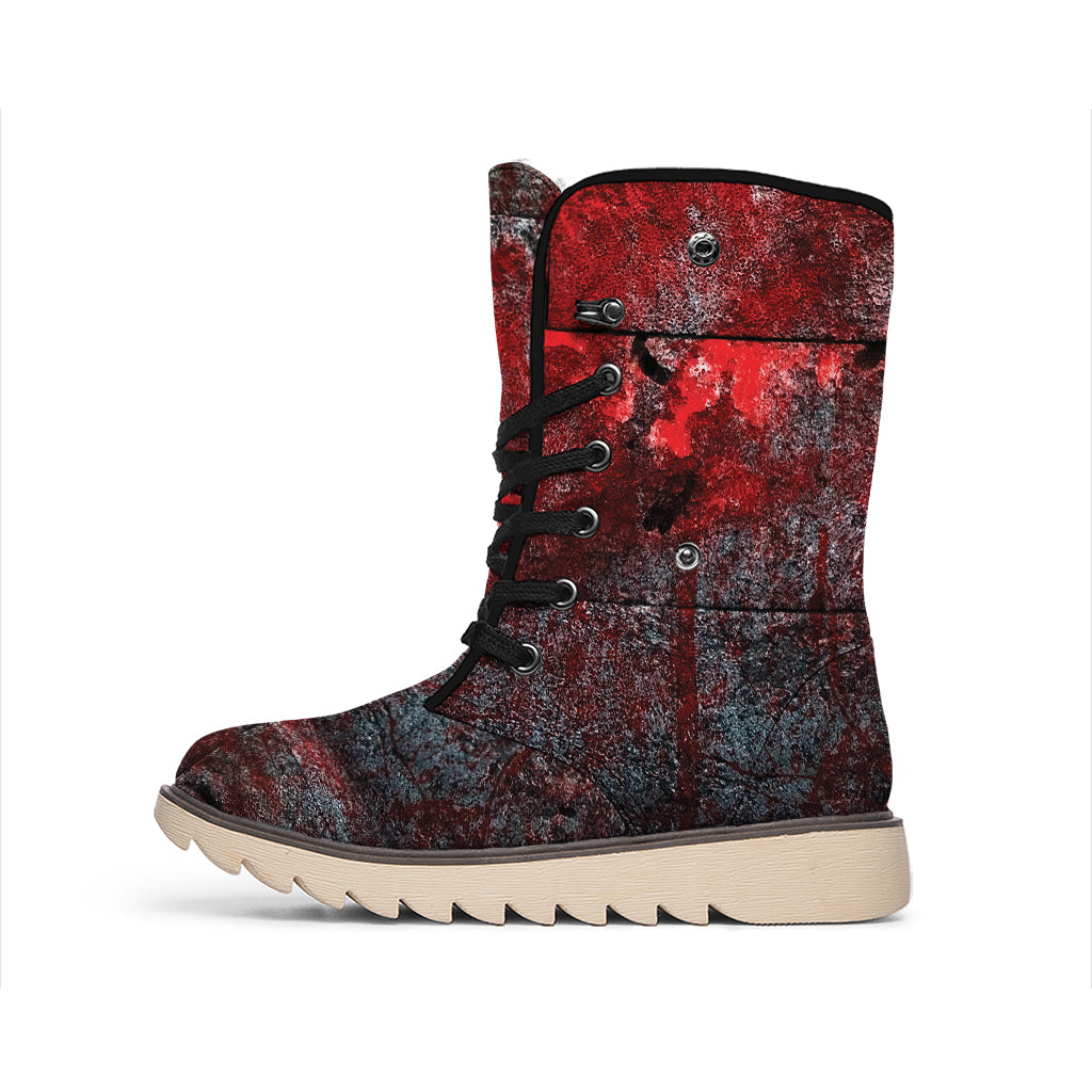 Bloody Room Print Winter Boots
