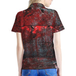 Bloody Room Print Women's Polo Shirt