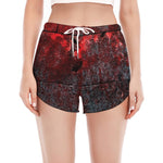Bloody Room Print Women's Split Running Shorts