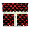 Bloody Satanic Pentagram Pattern Print 3 Piece Kitchen Curtains