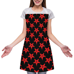 Bloody Satanic Pentagram Pattern Print Adjustable Apron