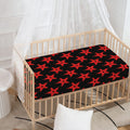 Bloody Satanic Pentagram Pattern Print Baby Crib Sheet